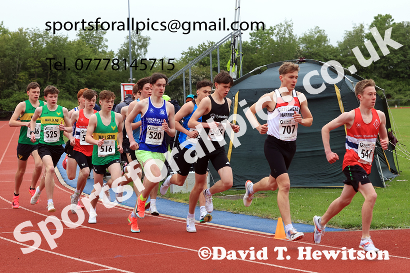 1500 metres, 2026 North Eastern Track and Field Champs, Shildon, County Durham. Photo: David T. Hewitson/Sports for All Pics